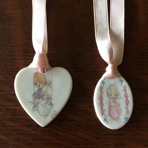 Two Precious Moments Vintage Ceramic Pendants